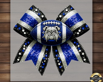 Bulldog Football Bow DTF Transfer: Team Spirit Shirt Decal Ready to Press