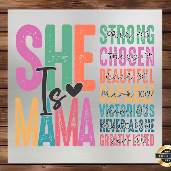 She is Mama DTF Transfer, Celebrating All Names for Mom: Nana, Meme, Moma, Mimi, Gigi, Custom T-Shirts & Hoodies, Mother's Day Crafting