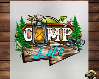 Camp Life DTF Transfer: Iron-On Outdoor Adventure Accent