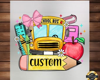 Custom Name Pencil DTF Transfer, Back To School Ready To Press Iron On