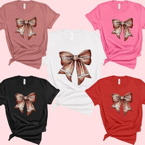 Retro Football Bow DTF Transfer Coquette Game Day Shirt Design image 10