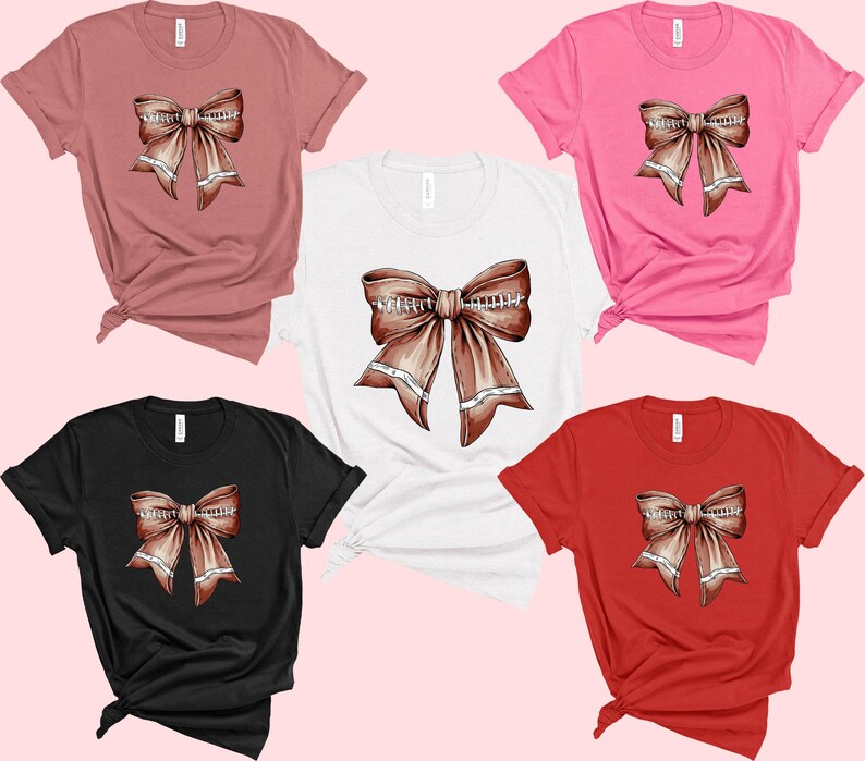 Retro Football Bow DTF Transfer Coquette Game Day Shirt Design image 10