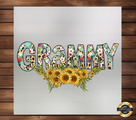 Chic Grammy DTF Transfer: Leopard Sunflower Grandmother Gift