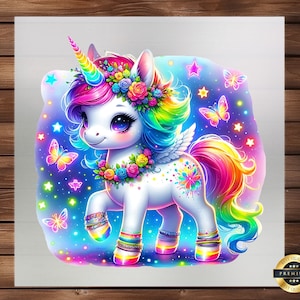 Baby Unicorn DTF Transfer: Adorable Fabric Art, Easy Press
