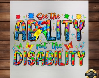 Autism Awareness DTF Transfer: See the Ability Iron-On Accent