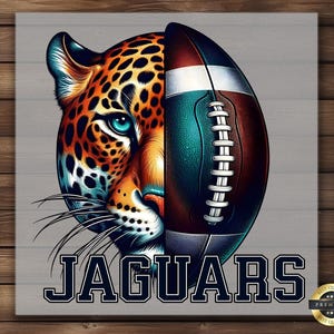 Jaguars Football Mascot DTF Transfer: Iron-On Apparel Design
