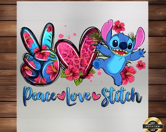 Stitch Valentine's Day DTF Transfer, Charming Alien Love Design, Perfect Romantic Apparel Customization, Easy Application, Ready To Press