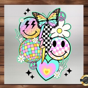 Retro Smile Face Easter DTF Transfer: Vintage-Inspired Apparel