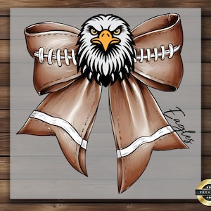 Eagles Football Bow DTF Transfer, School Spirit Iron On Design bild 1