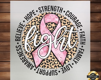 Fight Breast Cancer DTF Transfer: Pink Ribbon Design, Custom Apparel