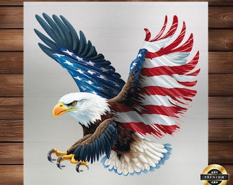 Patriotic Eagle Flag DTF Transfer: Easy Iron-On American Pride