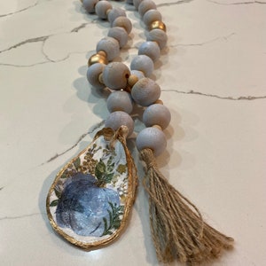Wood beaded oyster garland