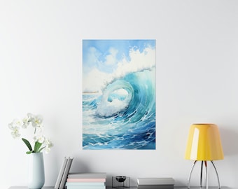 Watercolor Ocean High Definition Poster