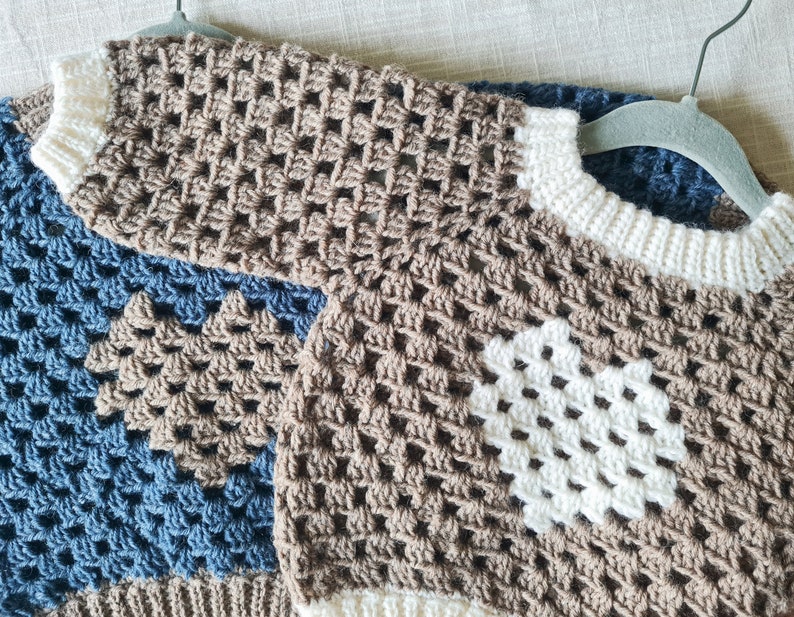 Crochet PATTERN Mini Heart Sweater sizes 0-2, 2-4, 4-6 and 6-9 Months ...