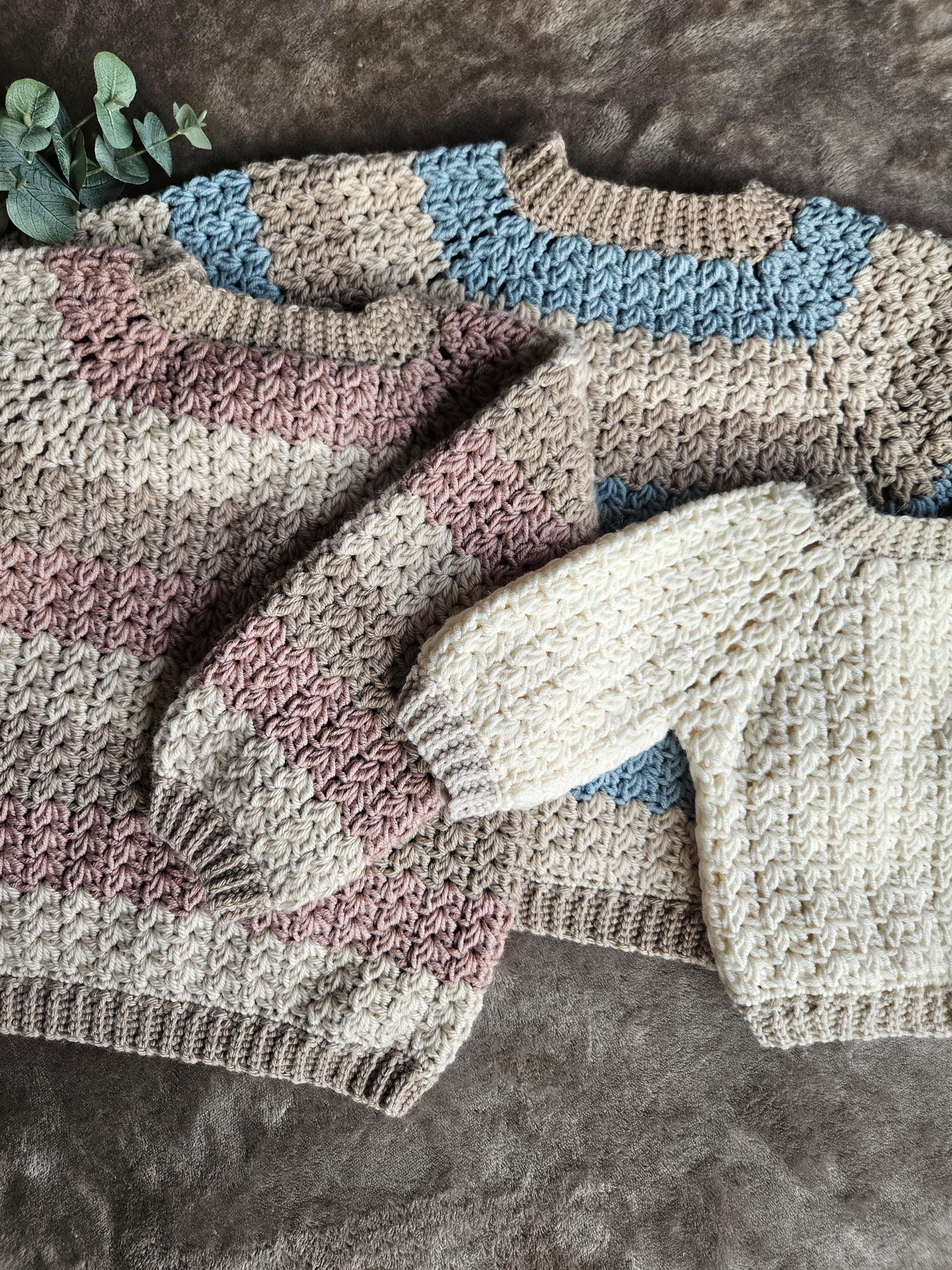 30 Crochet Patterns for Babies and Kids That Are Too Cute to Miss 14 Melvin Top-Down Sweater for Baby and Kids