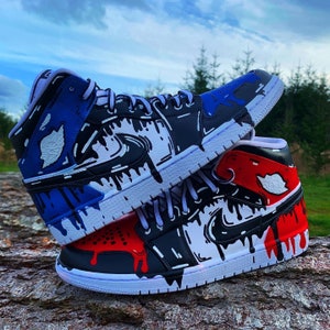 Custom Painted Jordan 12 Retro Sneakers - Ombre Gradient Shoes – B