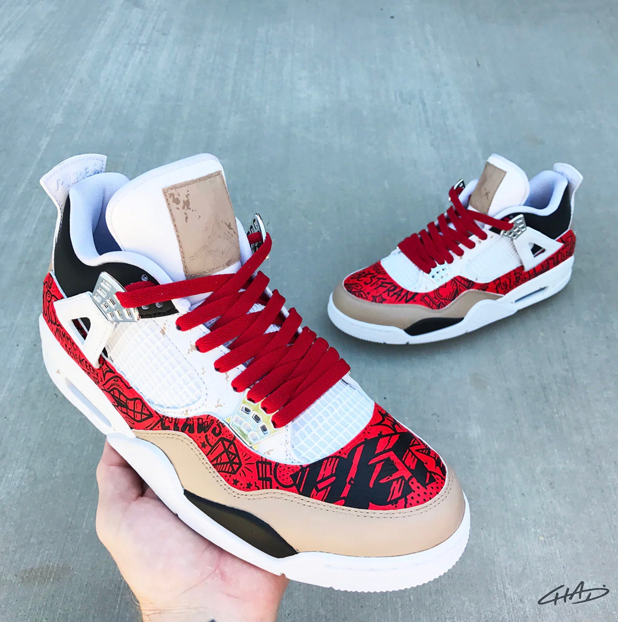 Fast Food 4's - Custom Hand Painted Jordan retro 4 shoes