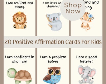 Printable Children's Positive Affirmation Cards Set of 50 Kids ...
