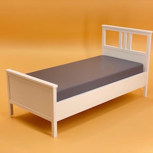 Miniature Single Bed Frame STL – 1:12 Scale Dollhouse Bed with Base for 3D Printing – Digital File with Commercial License