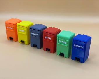 Miniature Pedal Trash Bin STL 1:12 Scale Garbage Can Dollhouse Diorama Commercial License