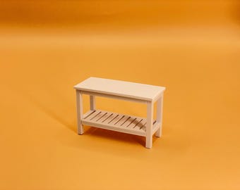 Miniature Dollhouse Bench STL Files 1:12 Scale Furniture Design Digital Download Commercial License