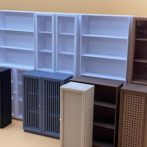 Miniature Dollhouse Bookcase 3D STL File - 1:12 Scale - Commercial License