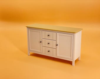 Miniature Dollhouse Sideboard Cabinet STL 1:12 Scale High-Detail Furniture Piece Digital Commercial License