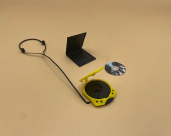 Miniature CD Player Set: 1/6 Scale Walkman, Headphones, CD - 3D Printing STL File