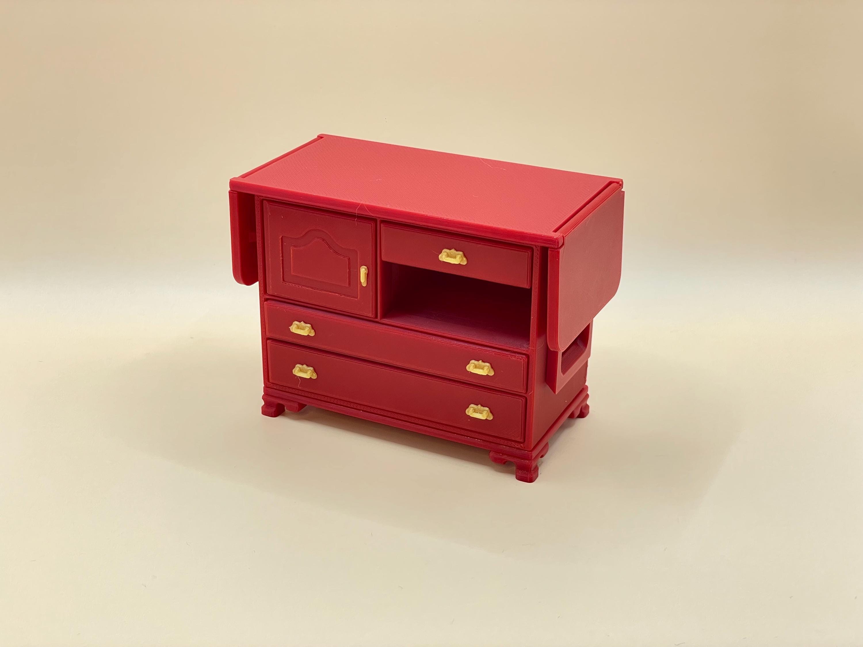 Miniature Dollhouse Chippendale Drop Leaf Bar Server Sideboard STL 1:12 ...