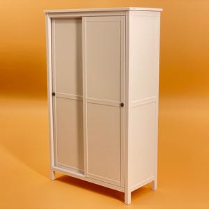 3D Printed Dollhouse Wardrobe with Sliding Doors - 1:12 Scale STL File (Commercial License)