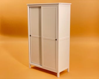 3D Printed Dollhouse Wardrobe with Sliding Doors - 1:12 Scale STL File (Commercial License)