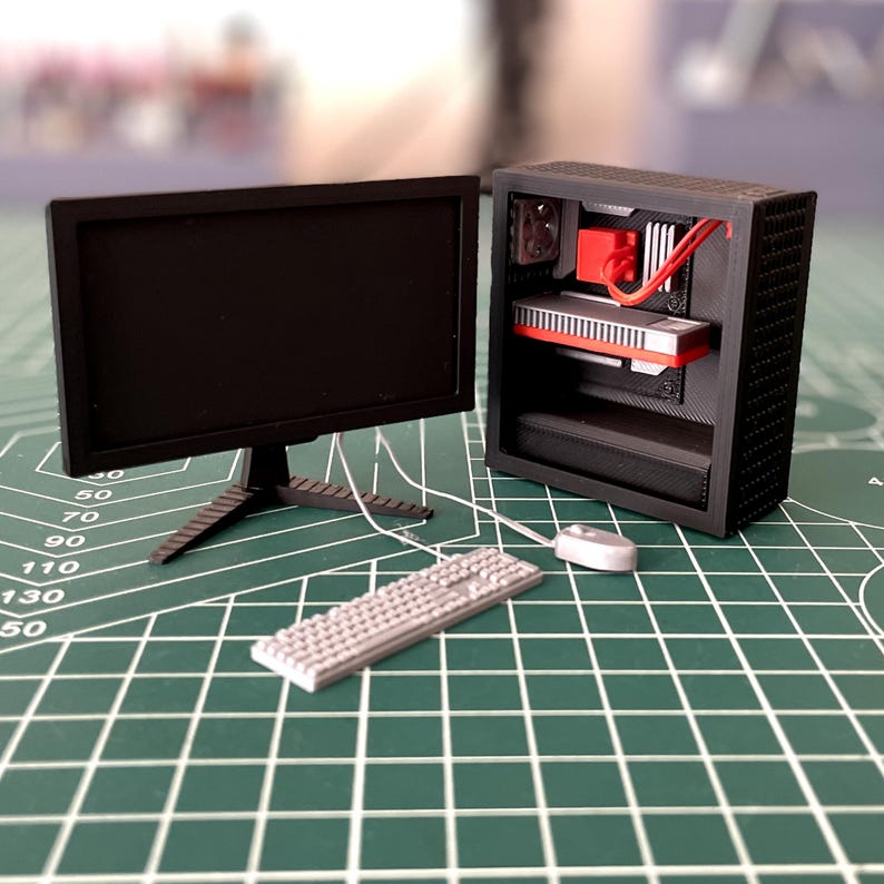 Mini-Laptop Für Puppenhaus Maßstab 1:12 – Schwarzer PC Ca. 2,6 Cm, Deko Für Puppenstuben & Miniatur-Szenen