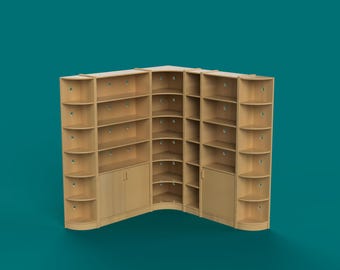 Modułowy regał na książki w kształcie domku dla lalek, pliki STL – miniaturowy projekt w skali 1:12 (licencja komercyjna)