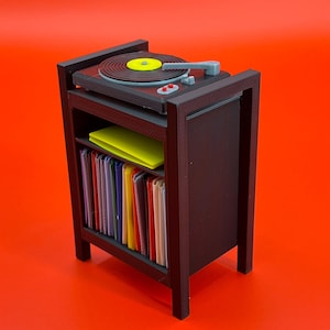 3d STL Files for Miniature Retro Vinly Record Player with Stand, Record and Covers - 1:12 Scale for 3d Printing - Commercial License