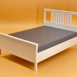 Miniature Double Bed Frame STL File for Dollhouse – 1:12 Scale Bed Base for 3D Printing – Digital Download with Commercial License