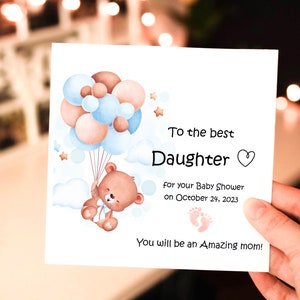 Personalized Baby Shower Card, Mummy To Be, On Your Baby Shower, New Baby, Baby Shower, Parents To Be, Boy, Girl, Neutral, Blue and Pink
