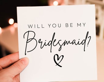 Will you be my Bridesmaid Card, Bridesmaid Proposal, Bridesmaid Gift, Will You be my Maid of Honor, Wedding Cards Bridesmaid Proposal Card