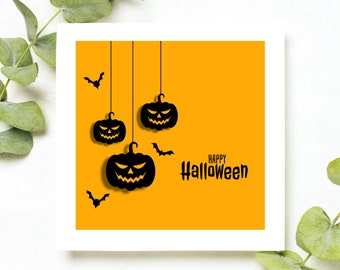 Cute Halloween Card, Boo Ghost Pumpkin Spooky Halloween Card, Boo Card, Cards for Halloween, Halloween Greeting Cards