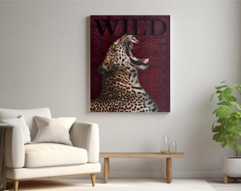 Wild Leopard Printable Wall Art – Bold Animal Poster, Jungle Theme Decor, Instant Digital Download for Home & Office