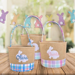 Personalized Easter Bunny Basket,Easter Personalized Bag,Easter Gift,Custom Easter Treat Bag