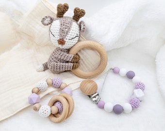 Baby Set/Baby Crochet Rattle/Personalized Crochet Toy/Baby Ring Toy