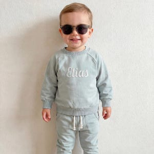 Personalized Cotton Waffle Baby Loungewear Set, Custom Name Toddler Outfit (2-Piece)