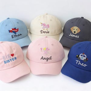 Personalized Kids Baseball Cap, Custom Embroidered Name Hat, Cute Cartoon Design Hat, Toddler & Baby Gift, Birthday Gift, Custom Kids Hat