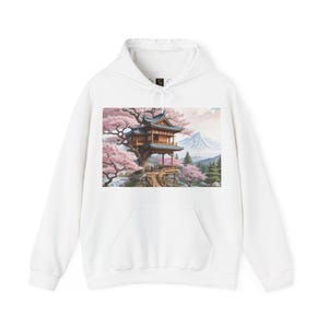 Japanese Treehouse Garden Cherry Blossom -Unisex Heavy Blend™ Hooded Sweatshirt