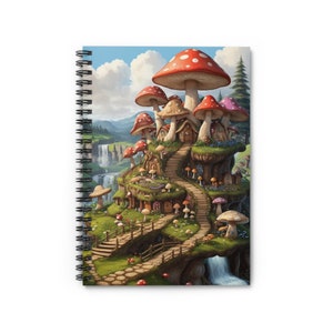 Mushroom House Garden -Spiral Notebook - Ruled Line