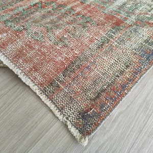 4x8 Red Blue Green Vintage Rug, 4x8 Handmade Oushak Rug, Turkish Bedroom Kids Entryway Kitchen Living Room Natural Rug,Home Decor,3.9x7.6 Ft