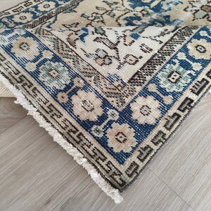 Unique 3x6 Faded Red Beige Turkish Rug, 3x6 Vintage Runner, Turkish Kitchen Kids Entry Bedroom Living Room Natural Wool Runner, 3.3x6.4 Ft
