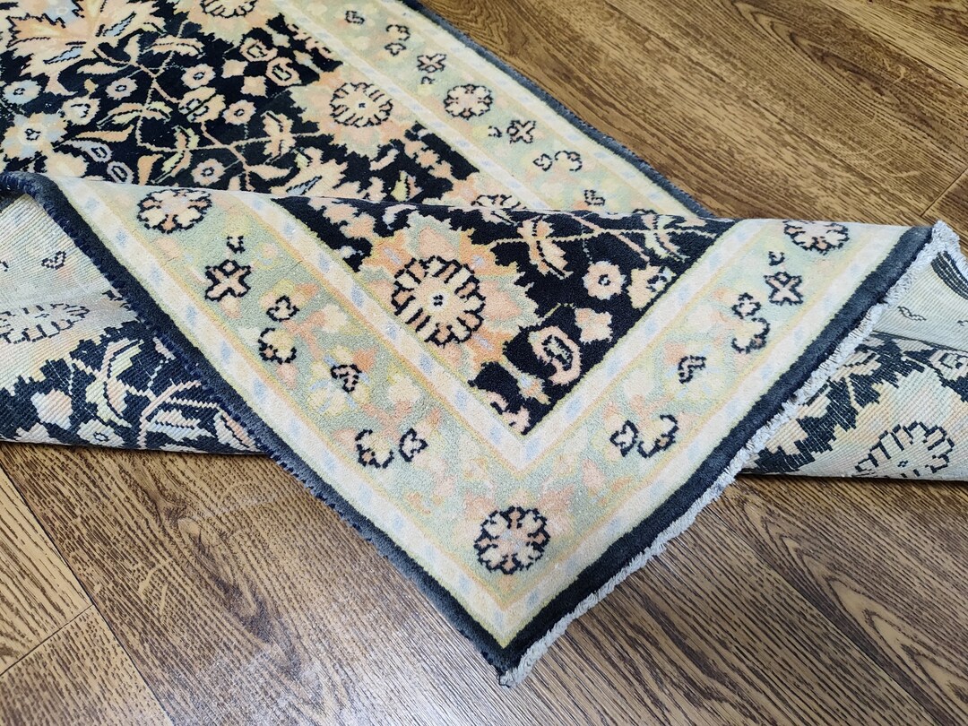 2x6 Green Orange Black Vintage Persian Runner 2x6 Handmade Etsy