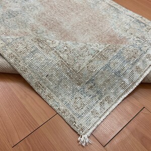 3x6 Faded Red Blue Navy Turkish Runner, 3x6 Neatrul Vintage Runner, Handmade Oushak Kitchen Kids Entryway Bedroom Laundry Runner,2.9x6.2 Ft