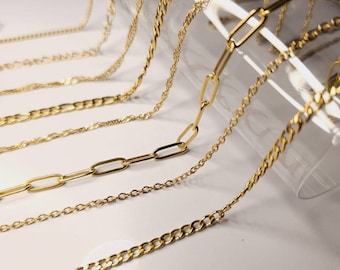18k Gold Filled, Gold Chain Necklace, Twist Chain, Figaro Chain, Dainty Chain, Bead Chain, Cuban Chain, Link Chain, Rope Chain